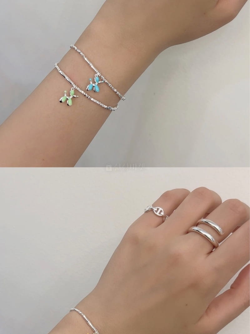 08 Room - Korean Women Fashion - #thatsdarling - Silver Bracelet 1073 - 5