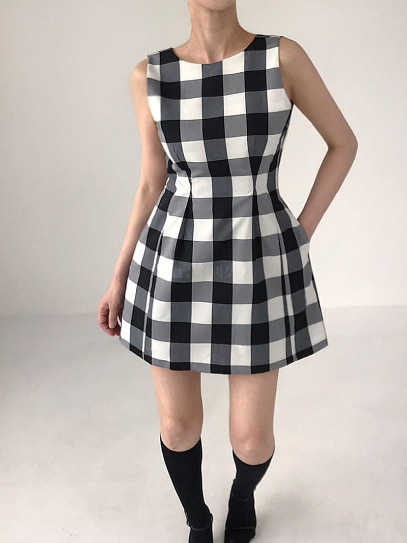 2two Moon - Korean Women Fashion - #womensfashion - Line Check One-piece