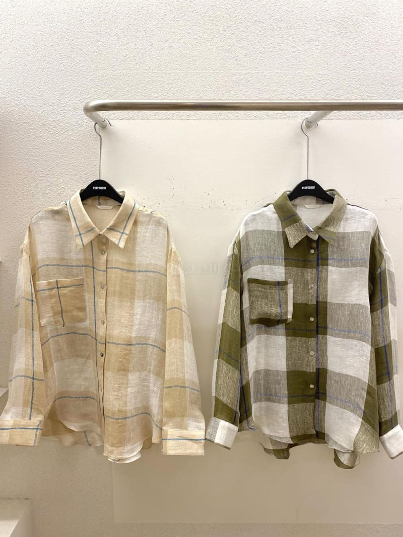 3 Rooms - Korean Women Fashion - #momslook - Linen Check Shirt - 4