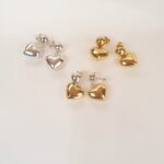 Silver Gold Heart Earring