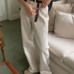 Summer Loose Fit Cream Jeans