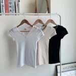 Jacuard V Neck Tee