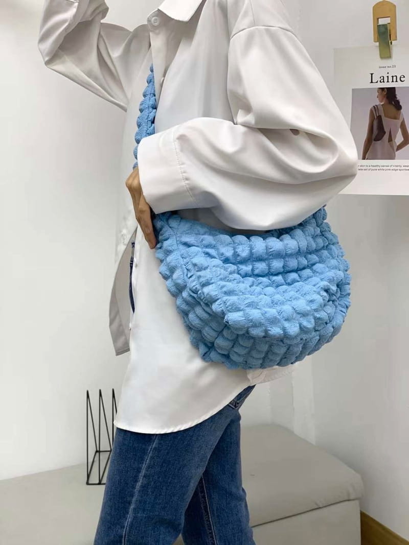 A In - Korean Women Fashion - #momslook - Embo Padding Round Cross Bag - 12