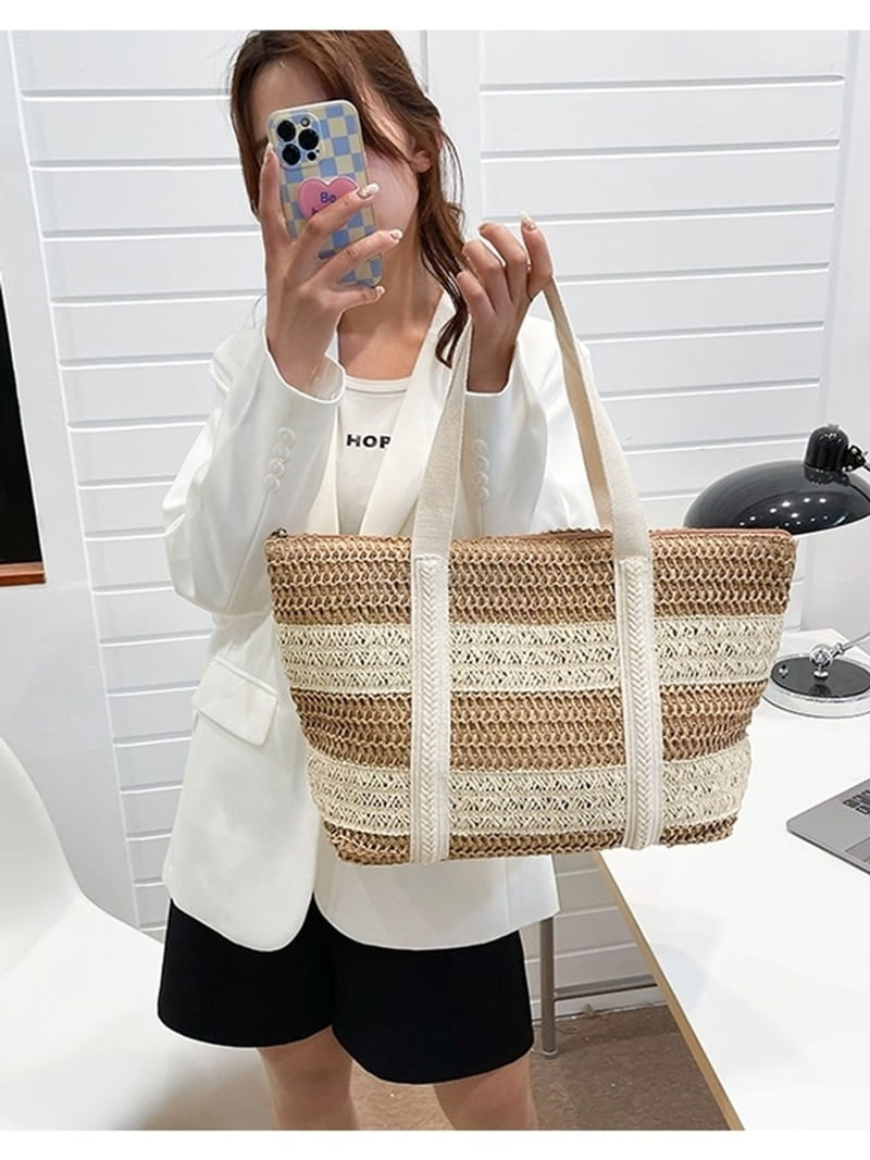 A In - Korean Women Fashion - #romanticstyle - Pastel Straw Bag - 6