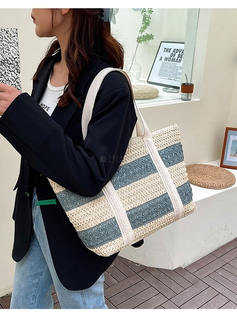 A In - Korean Women Fashion - #vintagekidsstyle - Pastel Straw Bag - 3