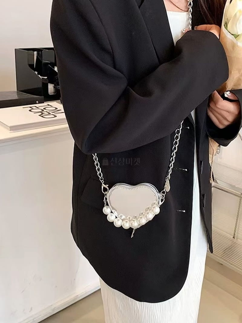 A In - Korean Women Fashion - #womensfashion - Heart Pearl Bag - 3