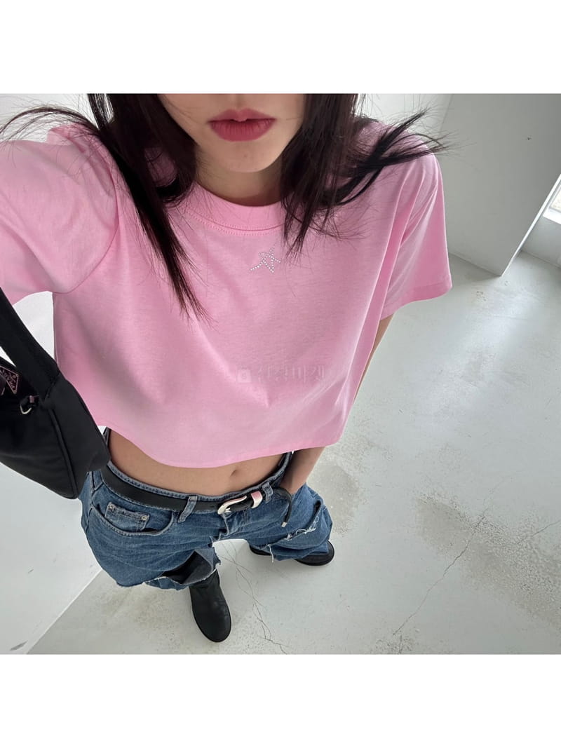 Archive - Korean Women Fashion - #momslook - Star Cubic Crop Tee - 2