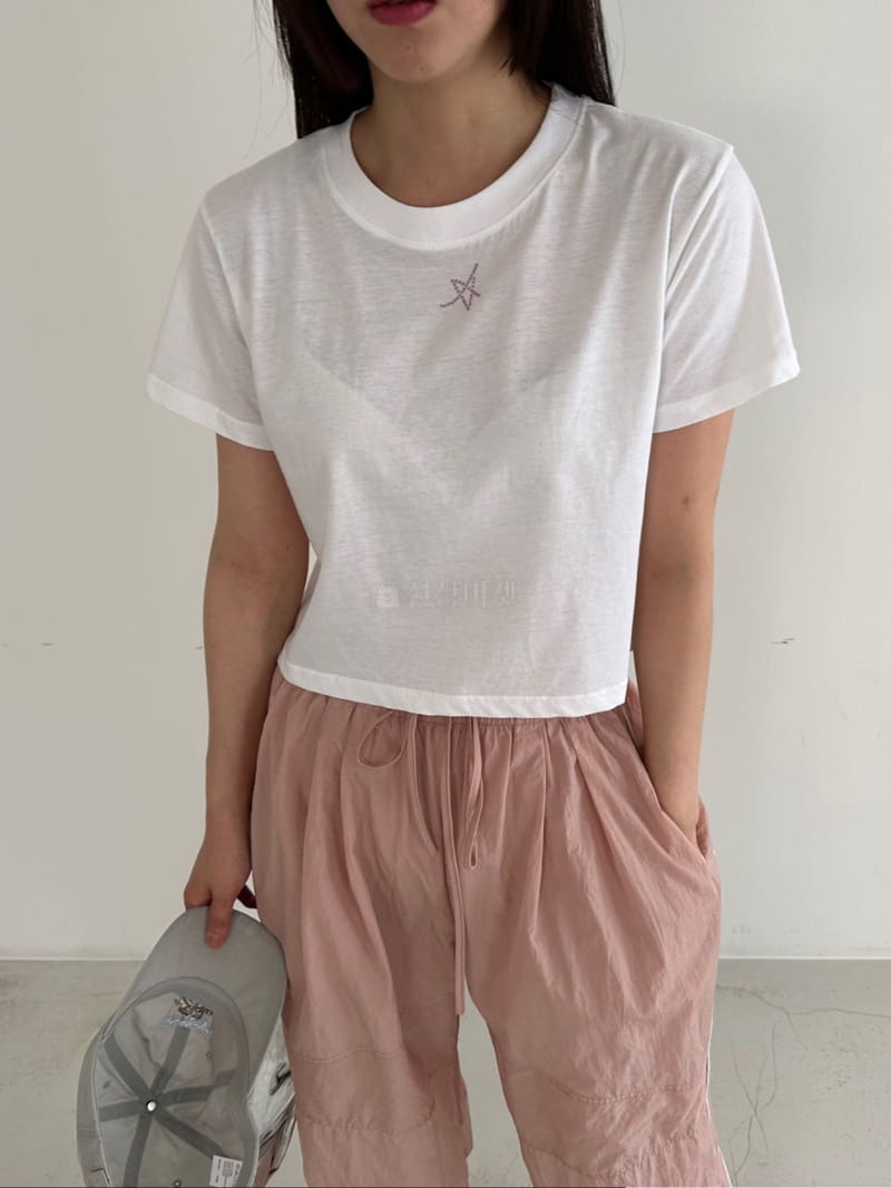 Archive - Korean Women Fashion - #momslook - Star Cubic Crop Tee - 6