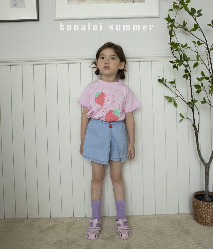 Bonaloi - Korean Children Fashion - #Kfashion4kids - Sleeves Lace Tee - 2