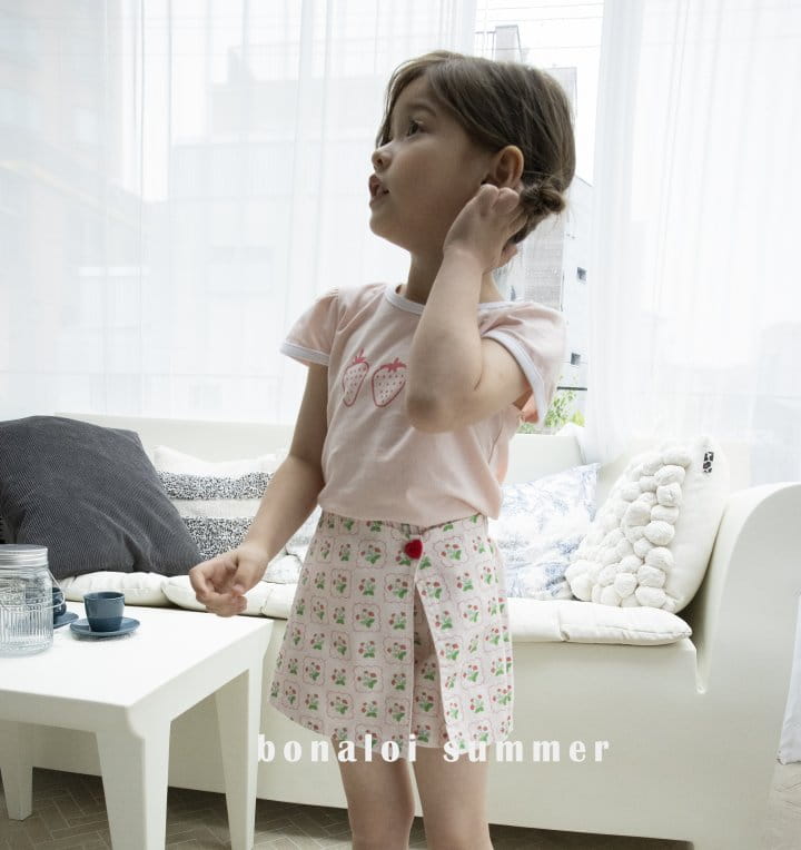 Bonaloi - Korean Children Fashion - #childofig - Strawberry Sleeve Tee - 9