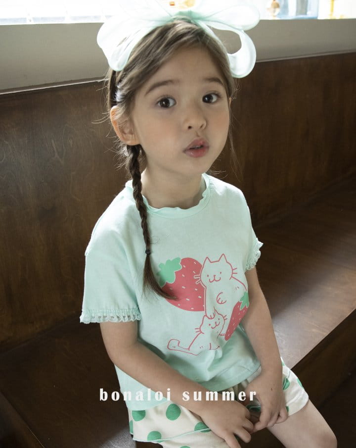 Bonaloi - Korean Children Fashion - #childofig - Sleeves Lace Tee - 7