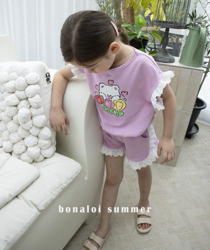 Bonaloi - Korean Children Fashion - #childrensboutique - Twrinmkle Top Bottom Set - 7