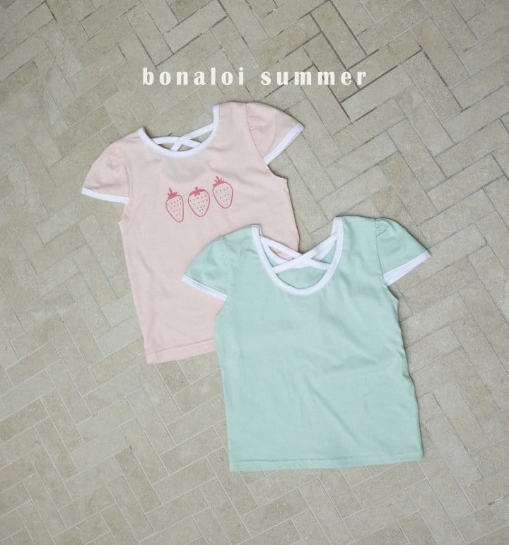 Bonaloi - Korean Children Fashion - #childrensboutique - Strawberry Sleeve Tee - 11