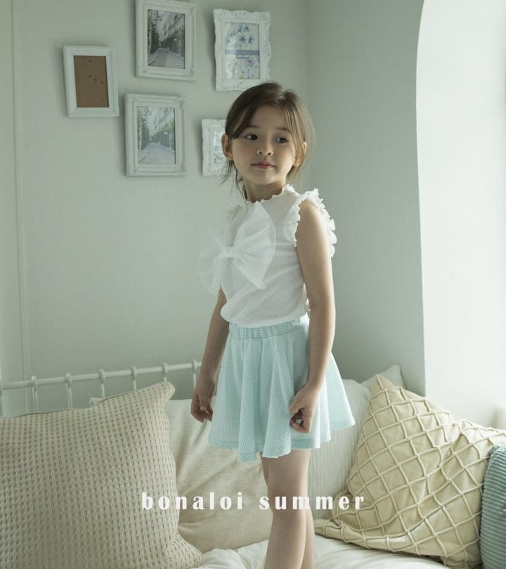 Bonaloi - Korean Children Fashion - #childrensboutique - Shine Mesh Ribbon Sleeveless - 8