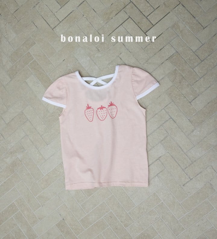 Bonaloi - Korean Children Fashion - #designkidswear - Strawberry Sleeve Tee - 12