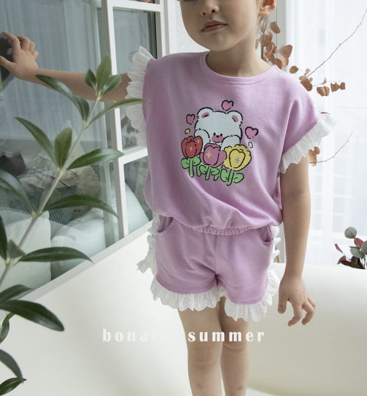 Bonaloi - Korean Children Fashion - #fashionkids - Twrinmkle Top Bottom Set - 10