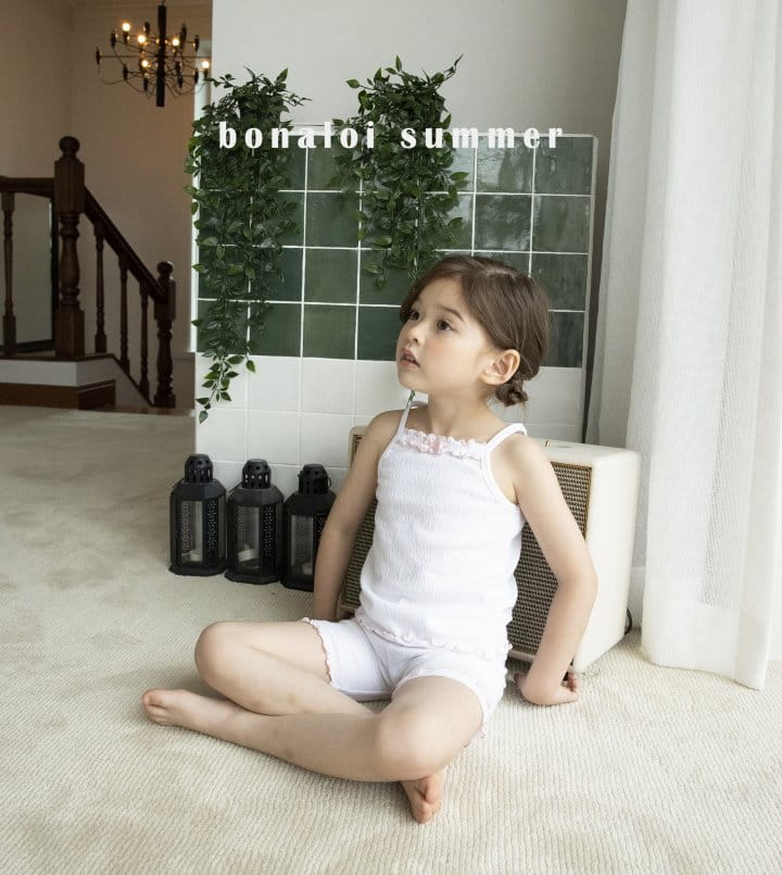 Bonaloi - Korean Children Fashion - #fashionkids - Twist Ribbon Top Bottom Set - 7