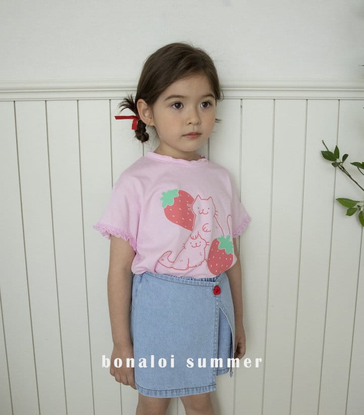 Bonaloi - Korean Children Fashion - #littlefashionista - Sleeves Lace Tee - 3