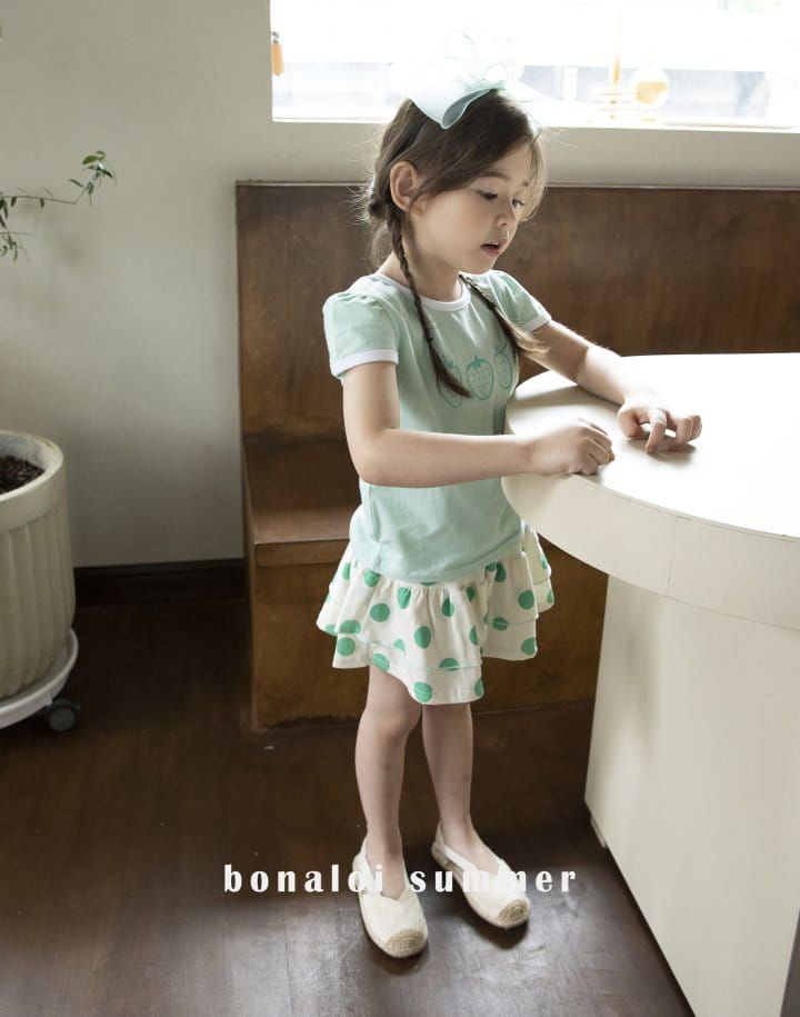 Bonaloi - Korean Children Fashion - #magicofchildhood - Strawberry Sleeve Tee - 6