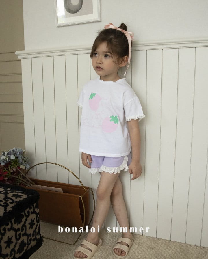 Bonaloi - Korean Children Fashion - #minifashionista - Sleeves Lace Tee - 5