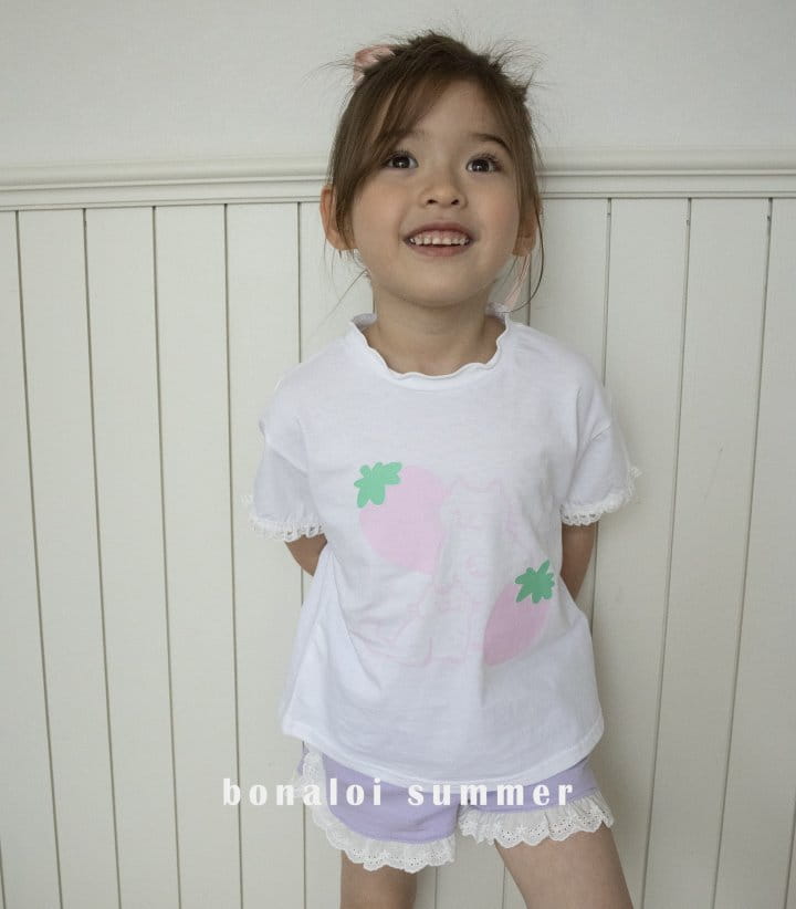 Bonaloi - Korean Children Fashion - #prettylittlegirls - Sleeves Lace Tee - 6