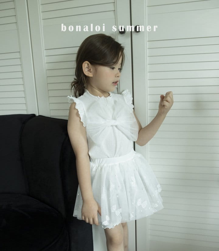 Bonaloi - Korean Children Fashion - #prettylittlegirls - Shine Mesh Ribbon Sleeveless - 5