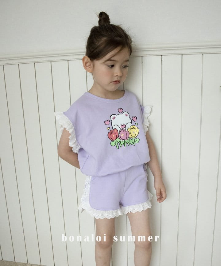 Bonaloi - Korean Children Fashion - #stylishchildhood - Twrinmkle Top Bottom Set - 5