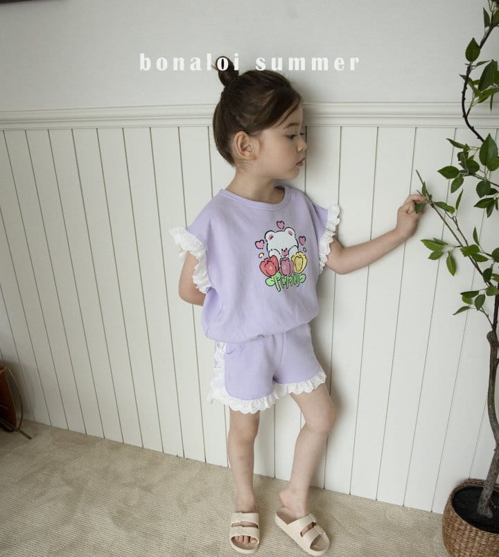 Bonaloi - Korean Children Fashion - #todddlerfashion - Twrinmkle Top Bottom Set - 4