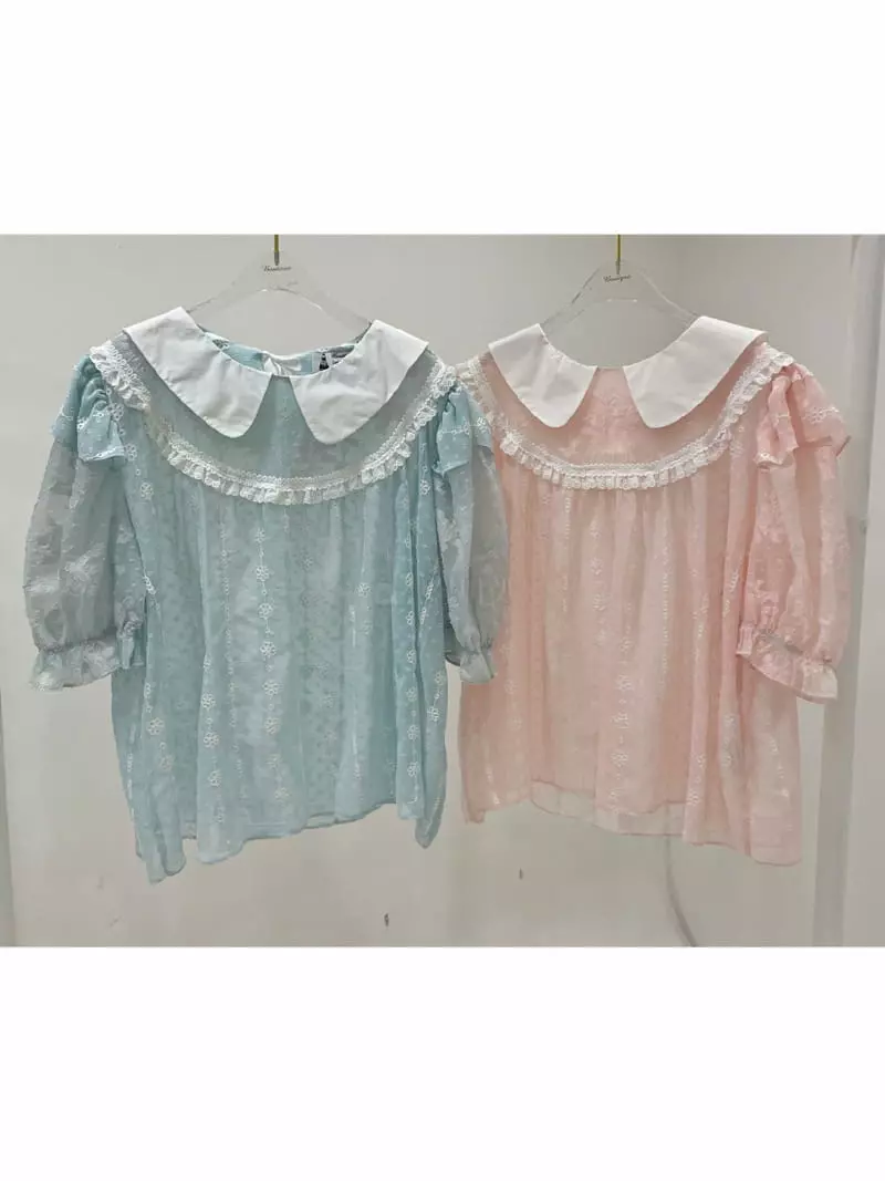 Boutique - Korean Women Fashion - #momslook - Sky Ribbon Blouse - 12