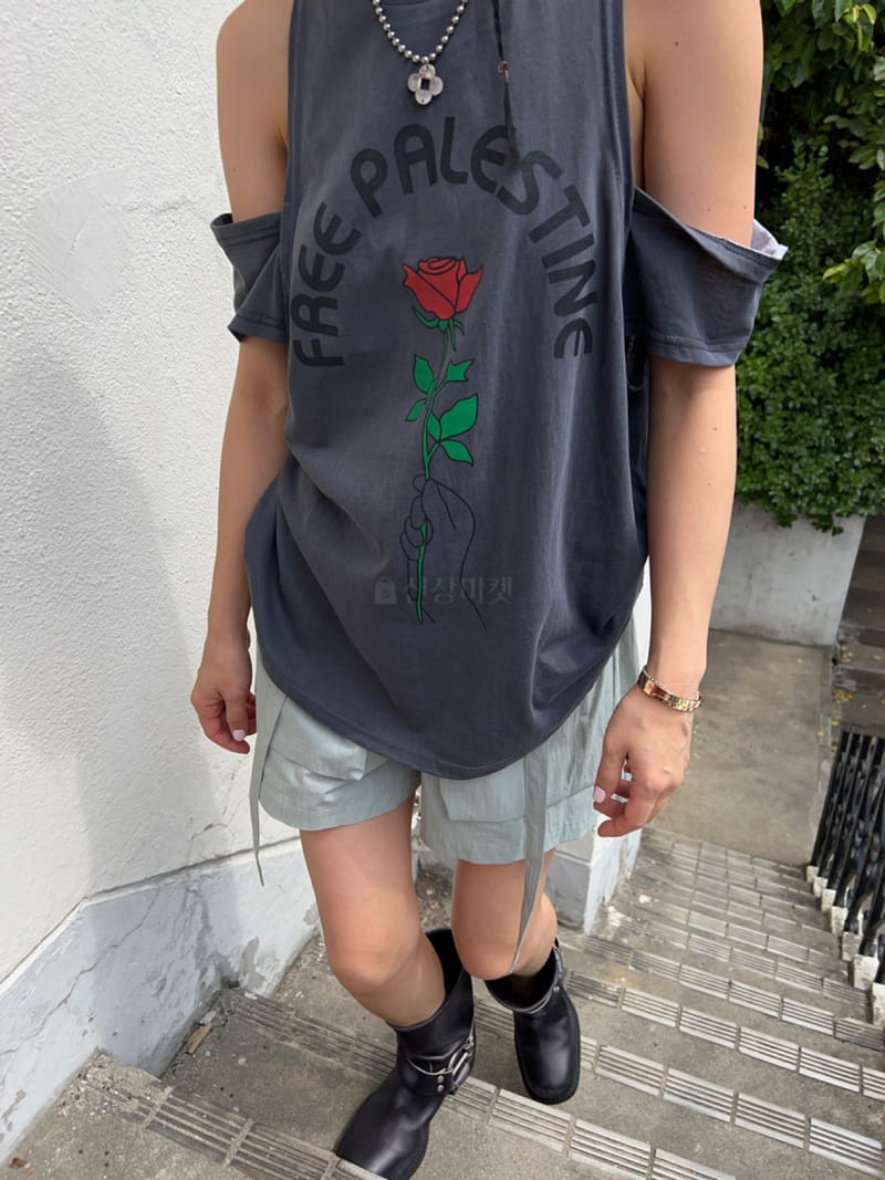 Bricklane - Korean Women Fashion - #momslook - Rose Slit Tee - 2