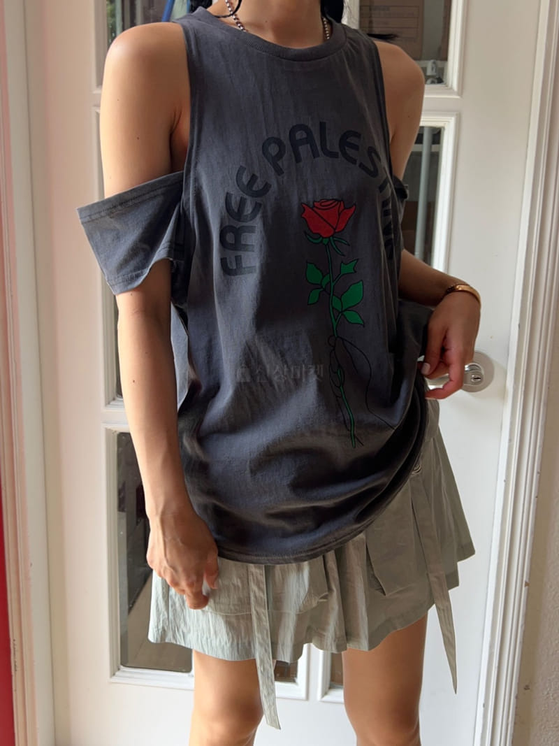 Bricklane - Korean Women Fashion - #womensfashion - Rose Slit Tee - 4