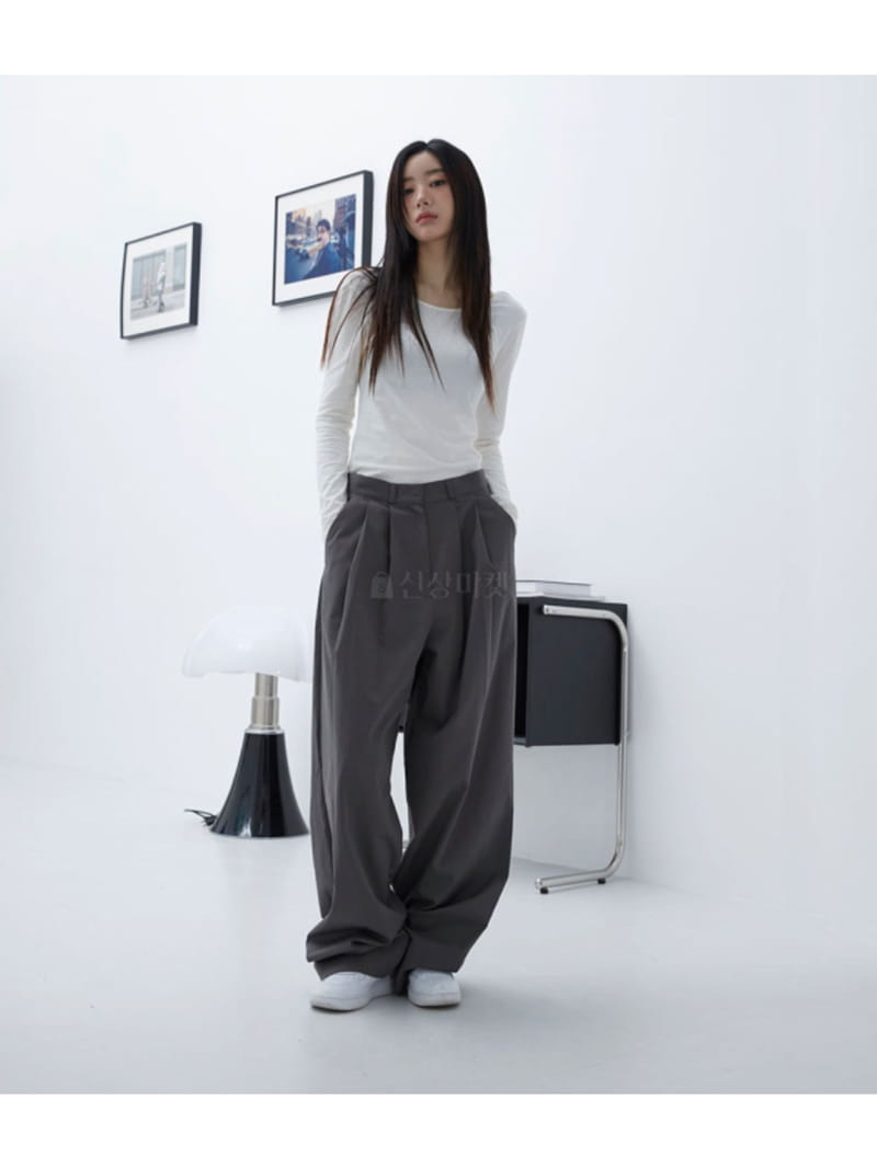 Buckle - Korean Women Fashion - #shopsmall - Two Tuck Pants - 9