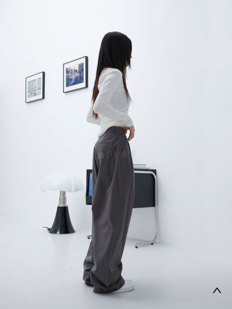 Buckle - Korean Women Fashion - #womensfashion - Two Tuck Pants - 3