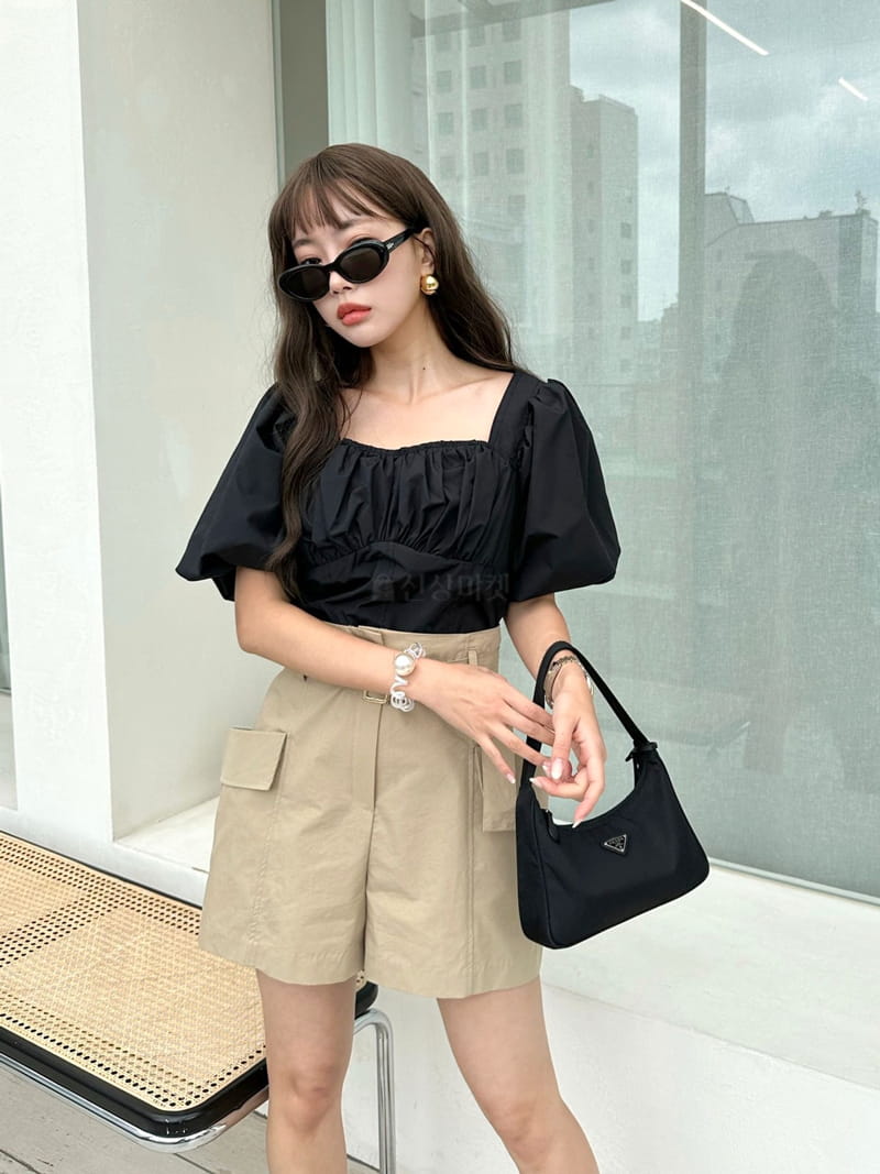 Bwithu - Korean Women Fashion - #momslook - Shirring Puff Blouse - 10