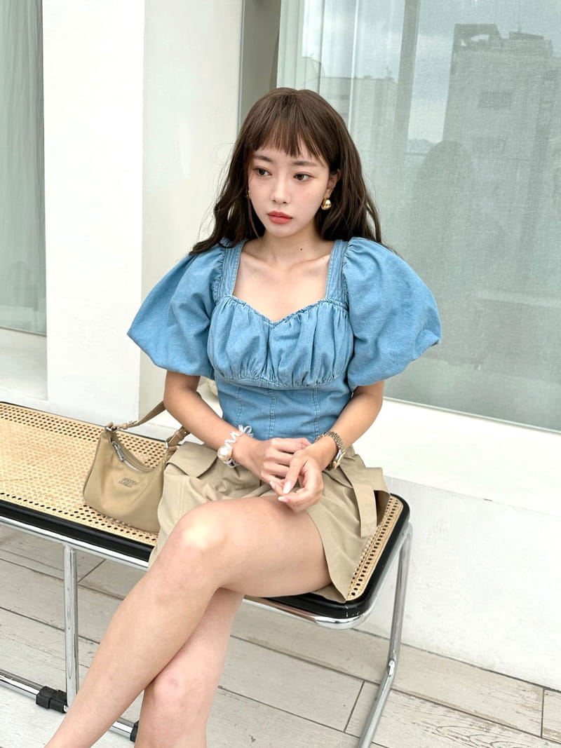 Bwithu - Korean Women Fashion - #momslook - Shirring Puff Blouse - 3