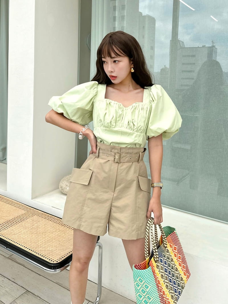 Bwithu - Korean Women Fashion - #momslook - Shirring Puff Blouse - 5