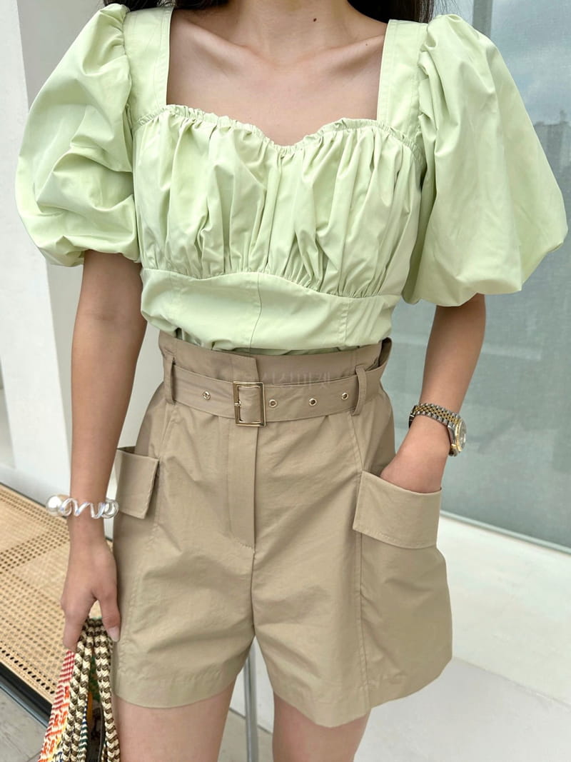 Bwithu - Korean Women Fashion - #momslook - Shirring Puff Blouse - 9