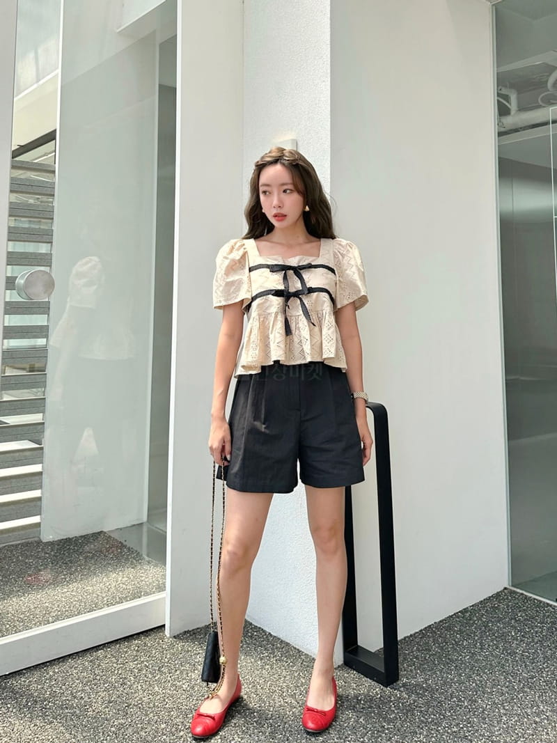 Bwithu - Korean Women Fashion - #momslook - Tape Ribbon Blouse - 7