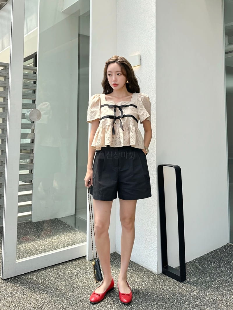 Bwithu - Korean Women Fashion - #womensfashion - Tape Ribbon Blouse - 8