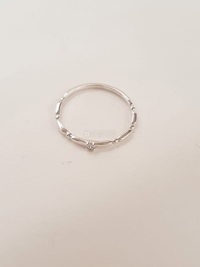 Cabinet - Korean Women Fashion - #momslook - Silver Mini Square Cubic  Ring - 2