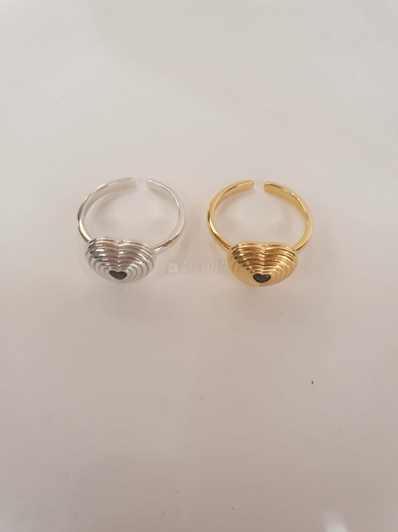 Cabinet - Korean Women Fashion - #momslook - Silver Gup Heart Ring