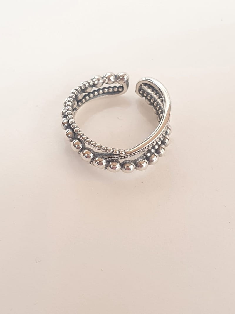 Cabinet - Korean Women Fashion - #momslook - Silver 4 Silver Ball Ring