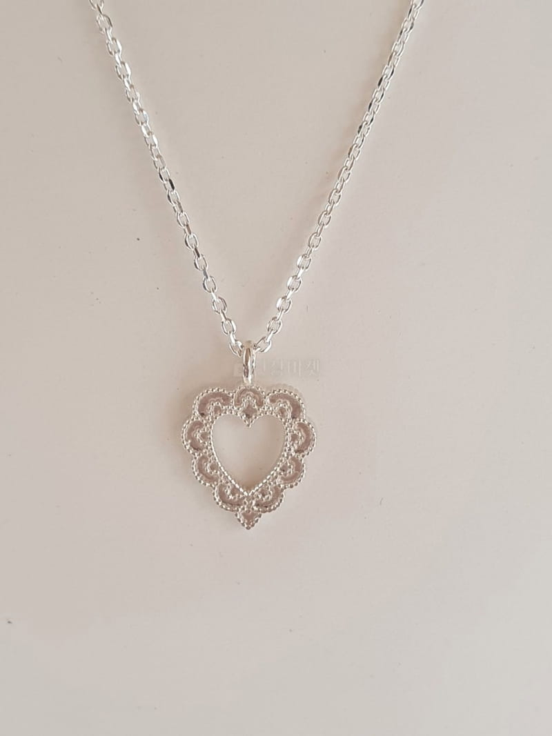 Cabinet - Korean Women Fashion - #momslook - Silver (Silver) Small Open Heart  Necklace