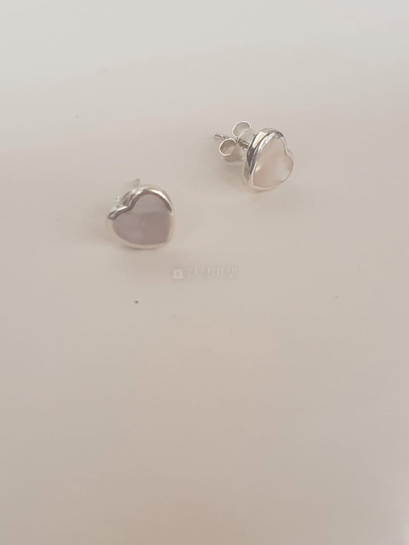 Cabinet - Korean Women Fashion - #momslook - Silver (Silver) Jagae Heart Earring - 2