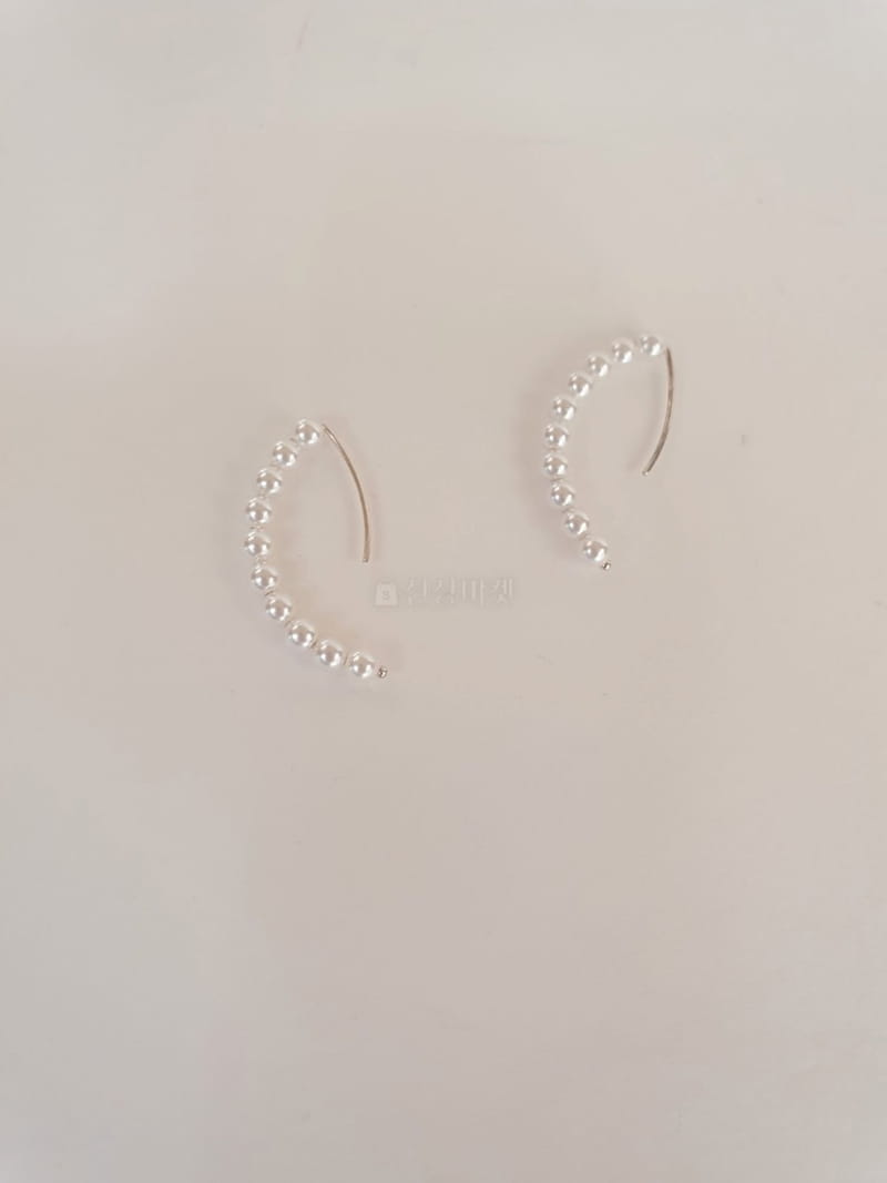 Cabinet - Korean Women Fashion - #momslook - Silver (Silver) Half Pearl Twist Earring