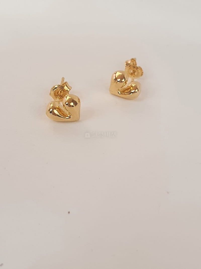 Cabinet - Korean Women Fashion - #pursuepretty - Silver Bye Heart Earring - 2