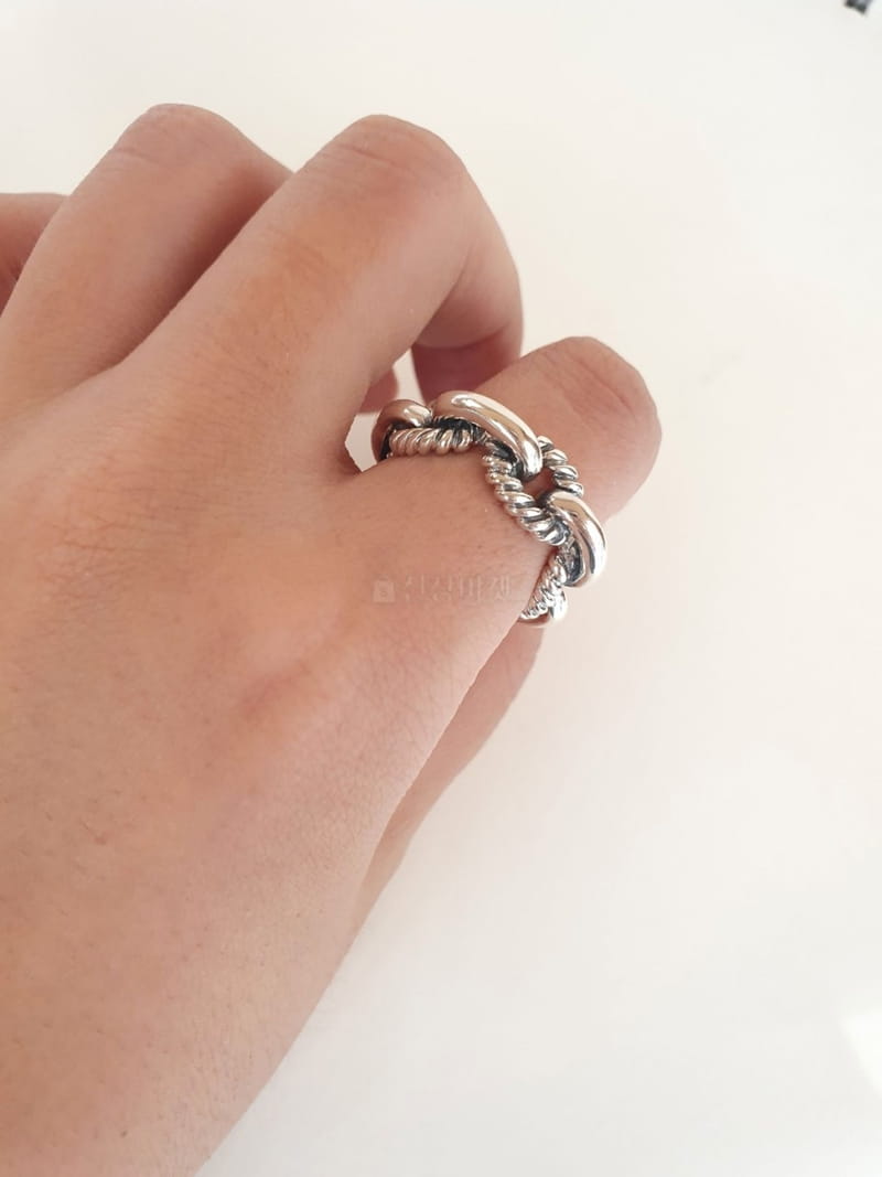 Cabinet - Korean Women Fashion - #romanticstyle - Silver (Silver) Twist Flower Ring - 2