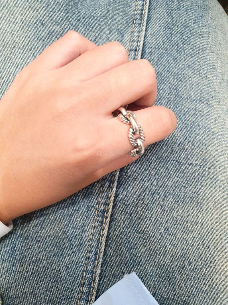 Cabinet - Korean Women Fashion - #shopsmall - Silver (Silver) Twist Flower Ring - 3