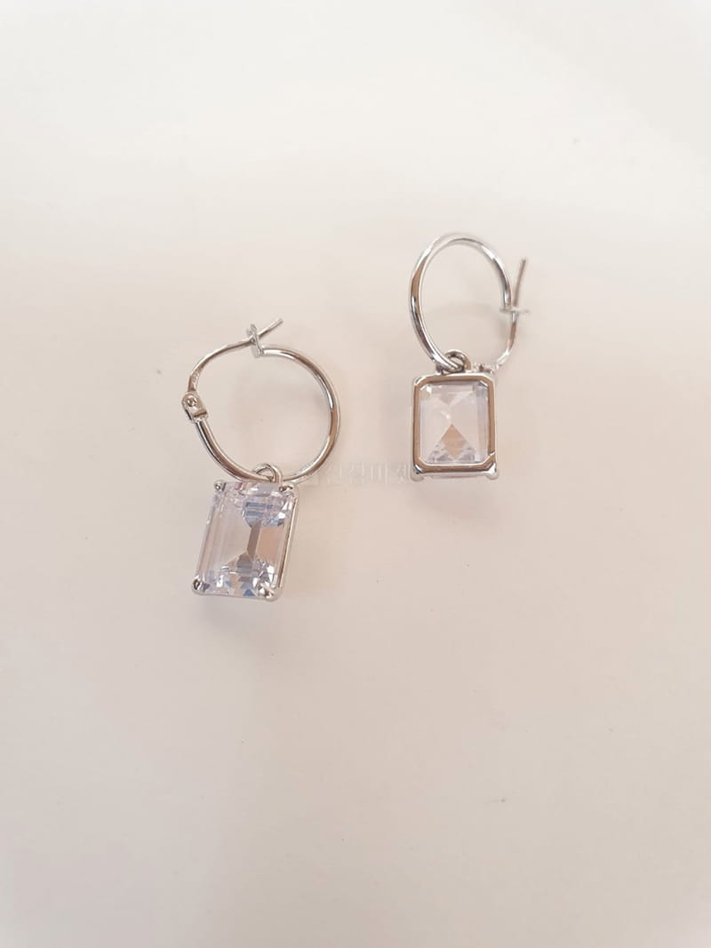 Cabinet - Korean Women Fashion - #shopsmall - Silver Big Sqaure Cubic - 2