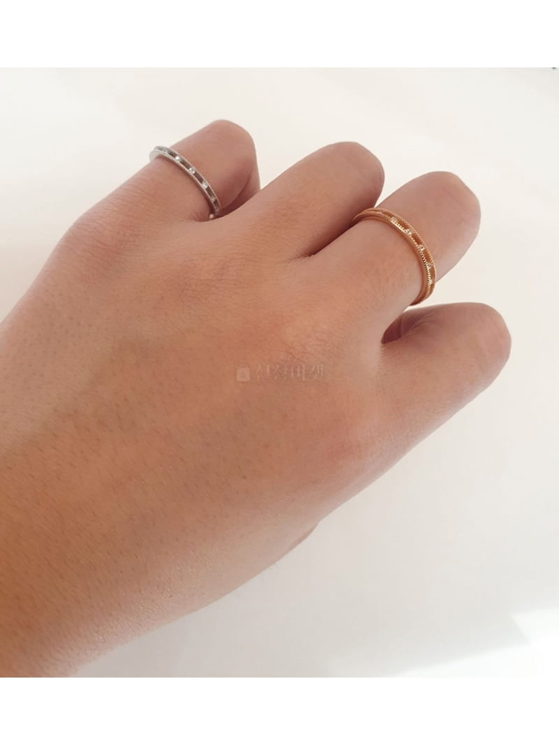 Cabinet - Korean Women Fashion - #thelittlethings - Silver Middle Cubic  Ring - 3